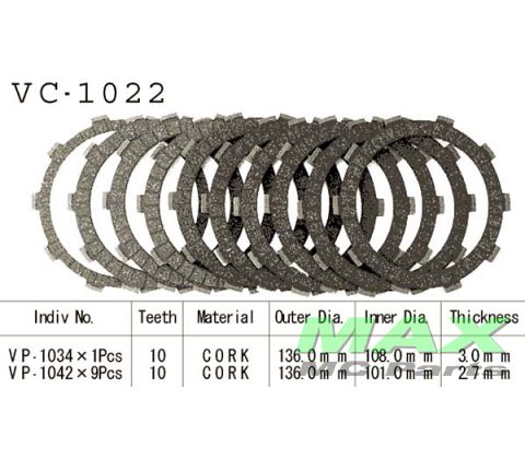 Koblingsplader(9+1) HONDA CBR900RR 96-97
