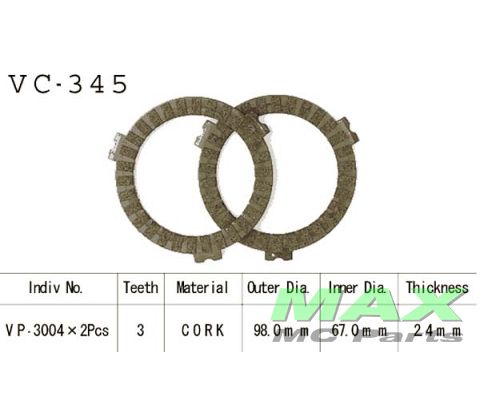 Koblingsplader(2) SUZUKI JR50 KAWA KDX50