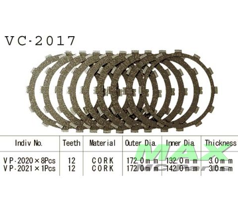 Koblingsplader (9+1) MT01 XV1600 XV1700