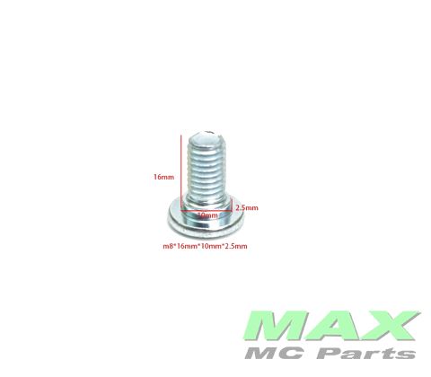 Bremseskive bolt M8x16mm (10x2,5mm)