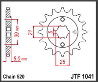 JT Forkædehjul - JTF1041.14 KYMCO ATV