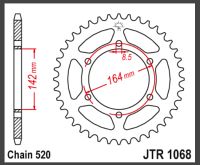 JT Bagkædehjul - JTR1068.46