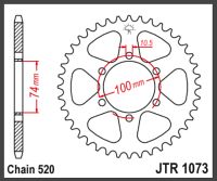 JT Bagkædehjul - JTR1073.46 HYOSUNG