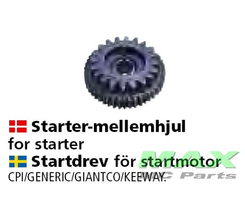 Startermellemhjul f. startermotor