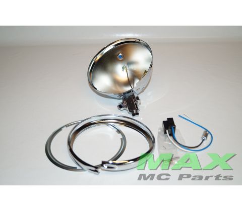 Chrom Lygte 5 3/4 H4 M/LED-FAT (U/PARAB