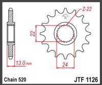 JT Fortandhjul - JTF1126.16 PEGASO 650