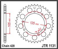 JT Bagkædehjul - JTR1131/48 