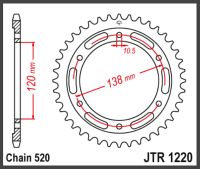 JT Bagkædehjul - JTR1220.38