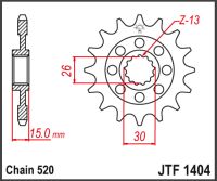 JT Fortandhjul-JTF1404.17 BMW #520 CHAIN