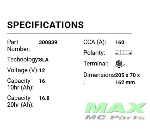 BS BATTERI *SLA* BB16AL-A2/YB16AL-A2