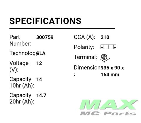 BS BATTERI *SLA* BTX14AHL-BS YTX14AHL-BS