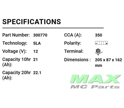 BS BATTERI *SLA* BTX24HL-BS/YTX24HL-BS