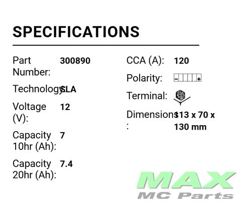 BS BATTERI *SLA* BTZ8V YTZ8V