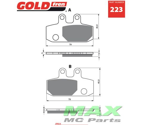 Gold-Fren Bremseklodser APRILIA GARELLI