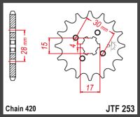 Fortandhjul 253/12T JTF253.12 CD50