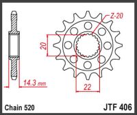 JT Fortandhjul -JTF406.16 BMW G310 16-24
