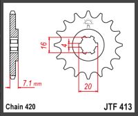 Forkædehjul JTF413.12 - SUZUKI RMX50 97-