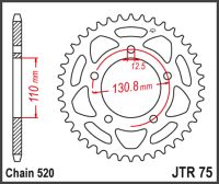 JT Bagkædehjul -JTR75.44 BMW #520 CHAIN