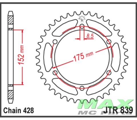 JT Bagkædehjul - JTR839.53