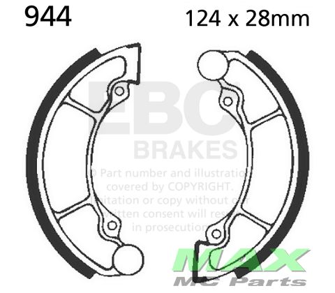 EBC grooved brake shoe set 944G