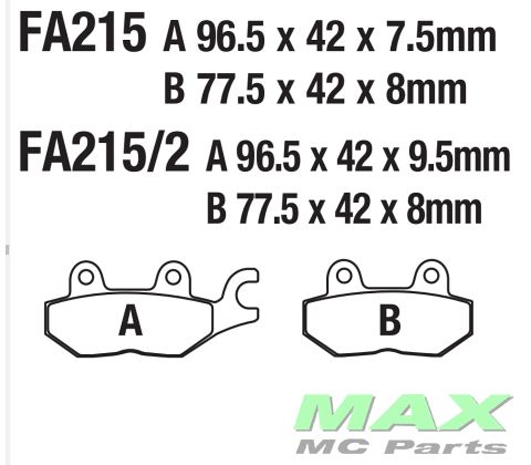 EBC Disc pad *FRONT/REAR* FA215