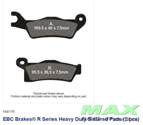 EBC HD-SINTER t*RH/FR-RR* FA617R CANAM