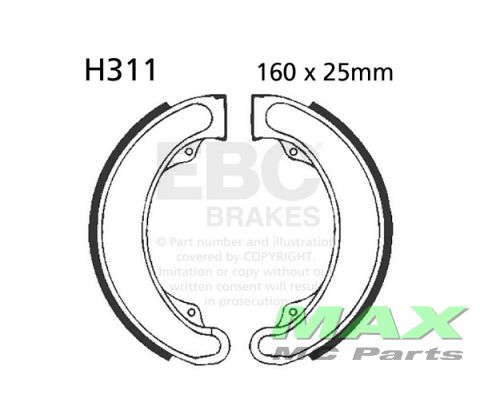 EBC grooved brake shoe set H311G