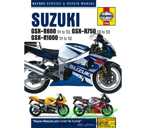 Haynes bog SUZUKi GSXR600 GSXR750 GSXR10