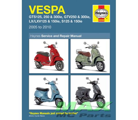 Haynes bog VESPA GTS125 250 300ie LX GTV