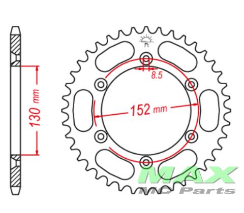 Bagkædehjul RacePro 8/44T BMW G450 ALTER