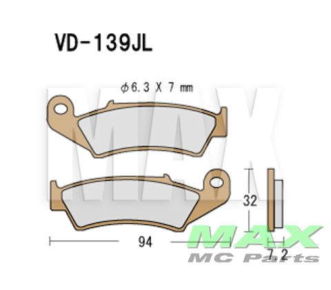 VESRAH Bremseklodser VD139JL