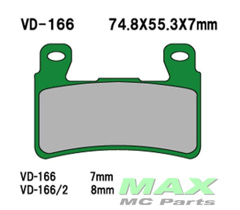 VESRAH Bremseklodser VD166 FRONT