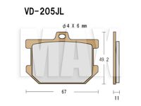 VESRAH Bremseklodser VD205JL