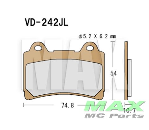 VESRAH Bremseklodser SinterVD242JL 