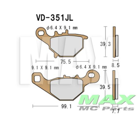 VESRAH Bremseklodser VD351JL FRONT