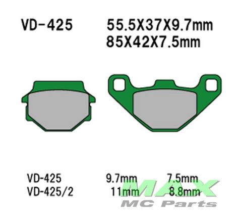 VESRAH Bremseklodser VD425 FF/RR