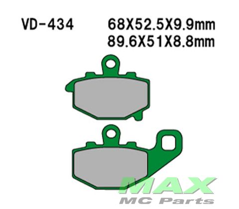 VESRAH Bremseklodser VD434 REAR